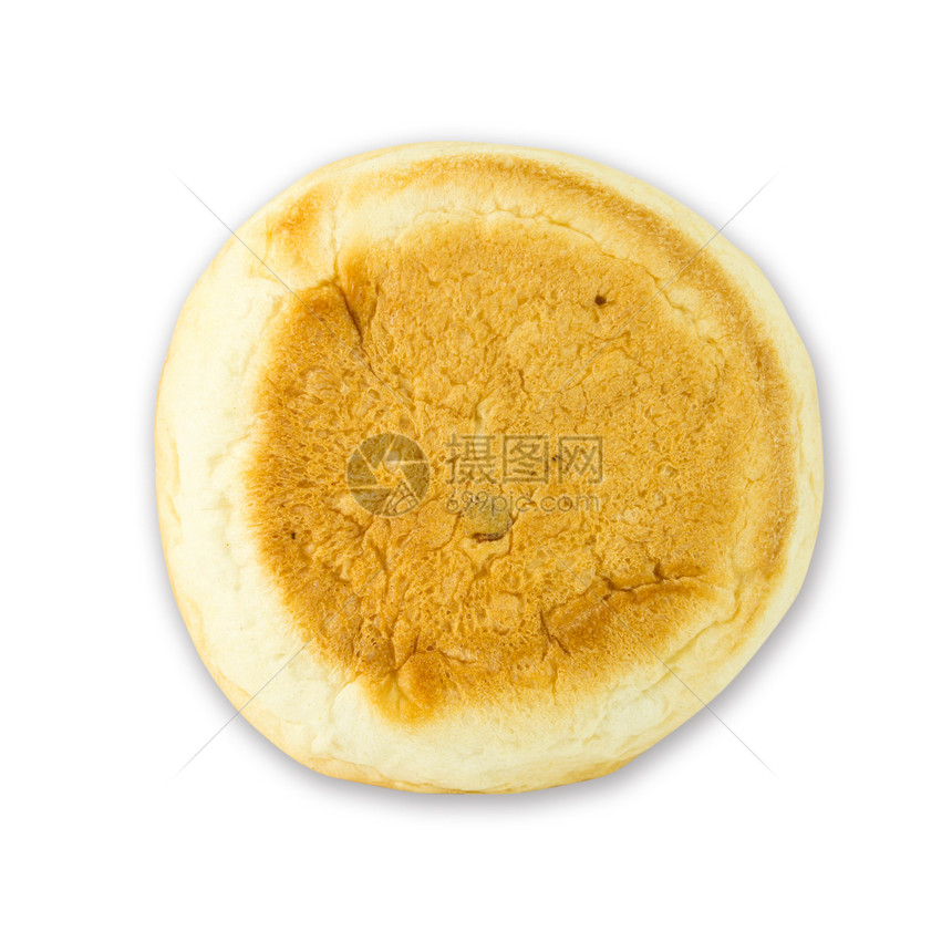 白色背景上的面包脆皮羊角碳水食物小麦早餐棕色糕点化合物包子图片