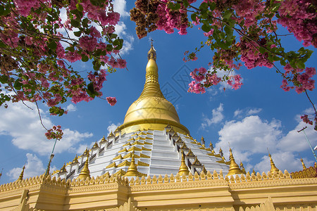金塔 布拉戈缅甸建筑学百果金子天炉文化精神旅行天空建筑佛塔背景图片