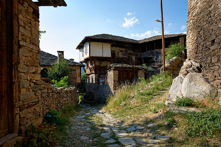 科瓦奇街街道村庄建筑学房子乡村背景