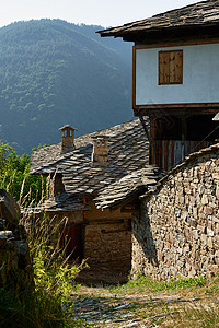 科瓦奇街建筑学街道乡村房子村庄背景