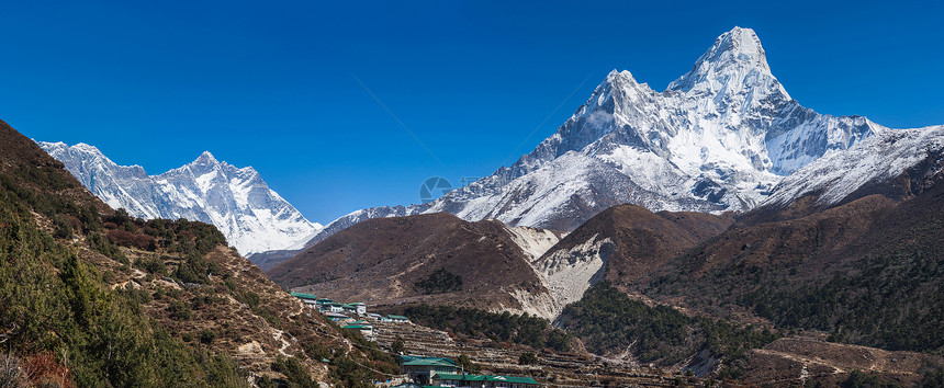 Ama Dablam 珠峰和Lhotse全景图片