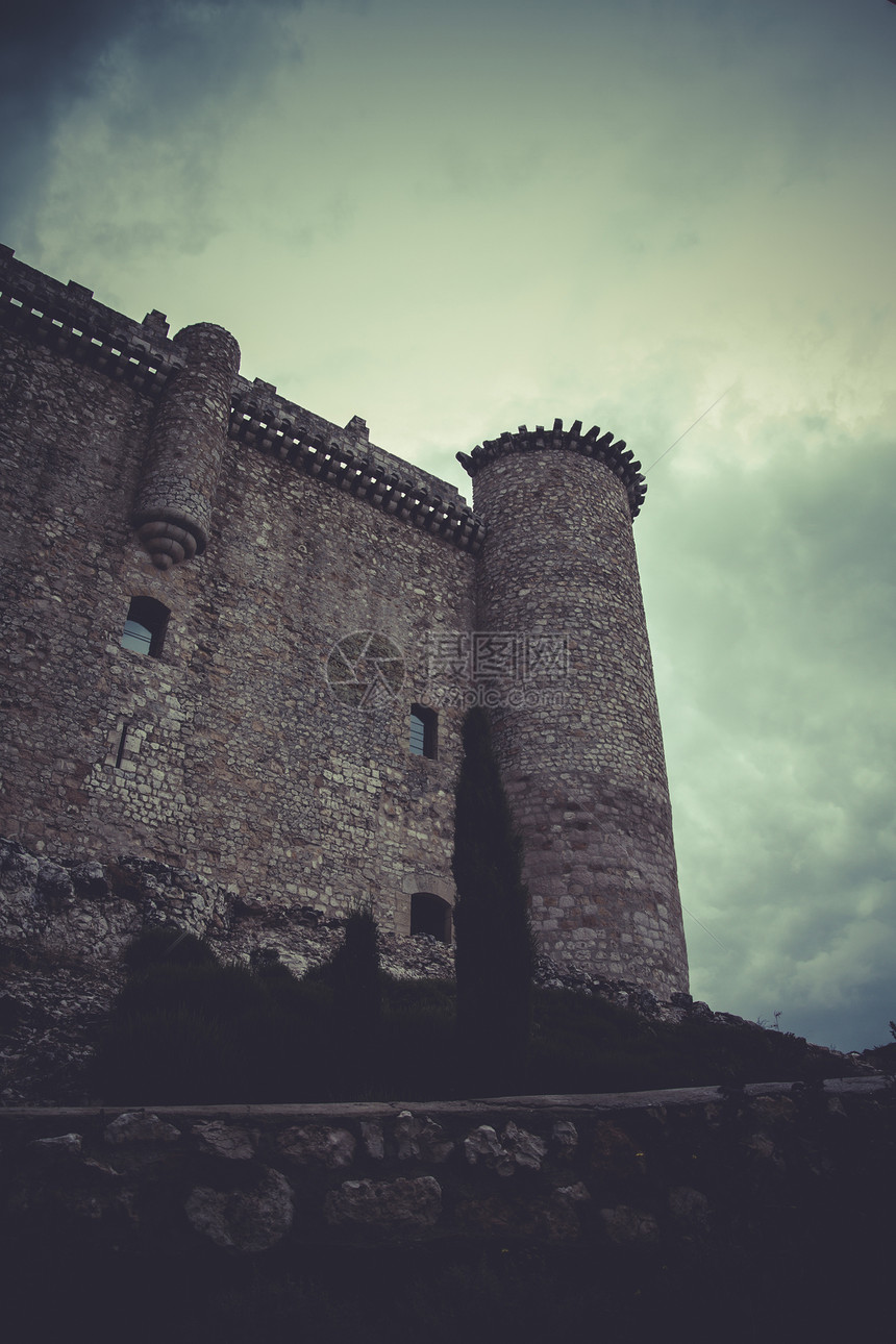 堡垒 中世纪城堡 西班牙建筑蓝色天空夸脱城市旅游石头据点文化历史墙壁图片