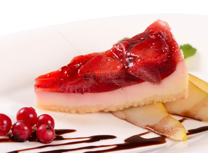 草莓蛋糕饼面团的蛋糕美食桌子早餐盘子宏观糕点脆皮甜点食谱面粉图片