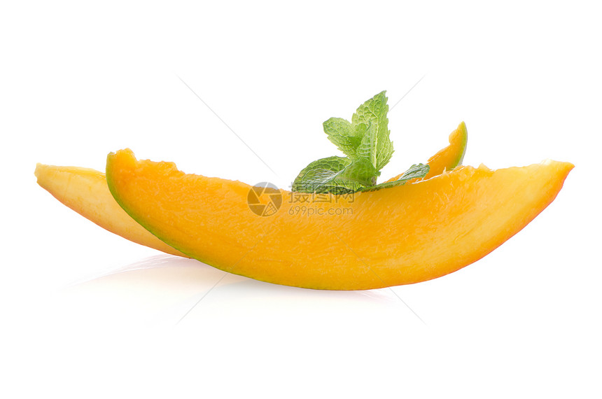 芒果水果热带美食饮食小吃白色异国植物甜点黄色绿色图片