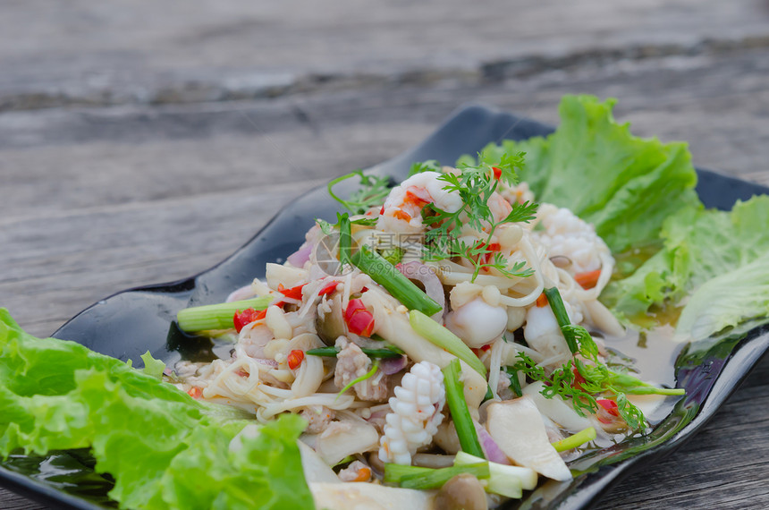 辣辣海鲜沙拉辣椒沙拉乌贼食物胡椒盘子美食洋葱蔬菜章鱼图片