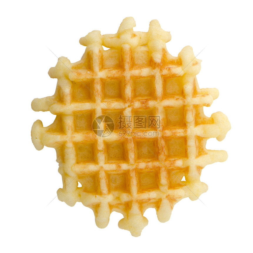 脆华夫饼细胞早餐胡扯黄色吃饭糕点时间饼干照片烘烤图片
