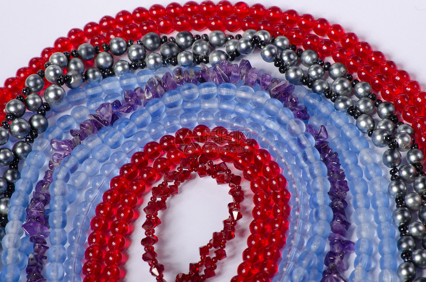 珠珠首饰工艺珠宝红色项链玻璃串珠配件珠子蓝色宝石图片