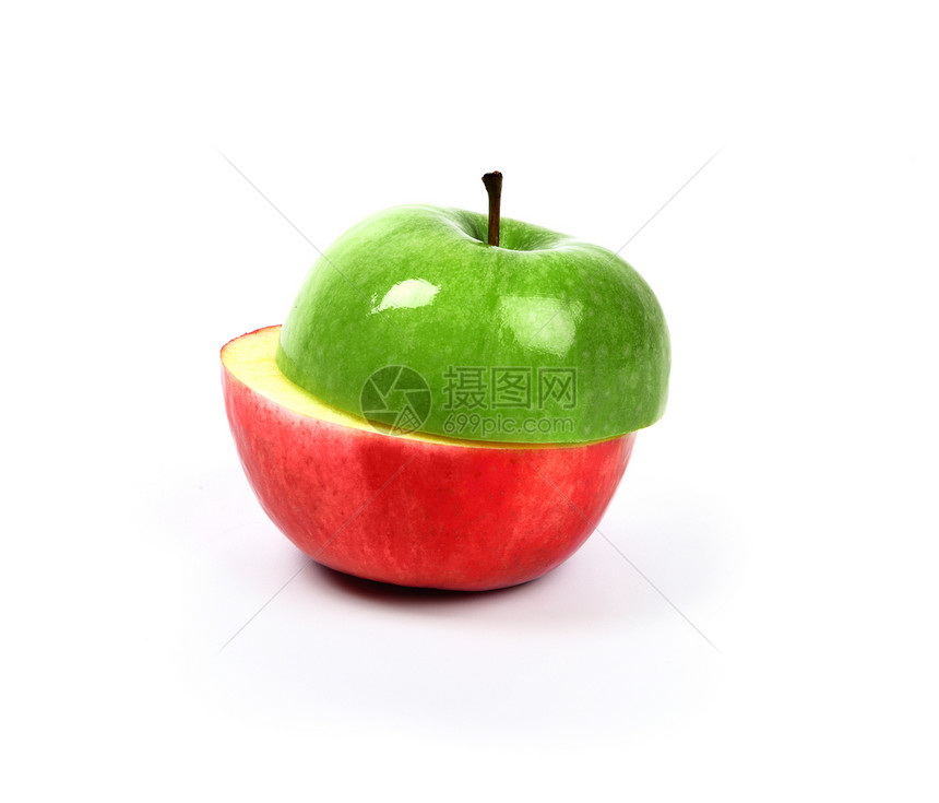 新鲜水果混合物柠檬叶子营销黄色白色绿色红色健康小吃图片