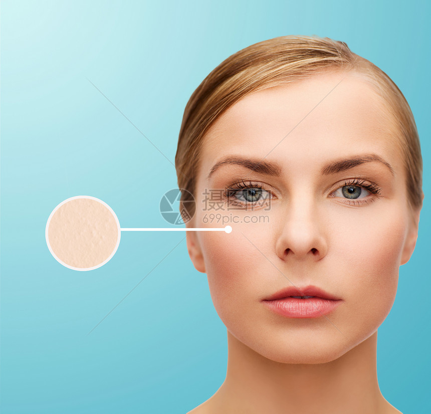 美丽的女人的脸面具保湿美容护理女性关心睫毛女孩皮肤清洁图片