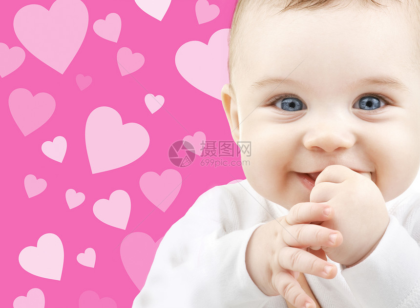 可爱可爱的宝贝乐趣微笑蓝色孩子婴儿眼睛手指新生妈妈们童年图片