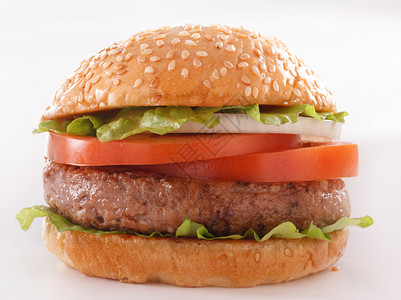 漂亮又多汁的汉堡特配 食物是一系列快餐种子小吃芝麻沙拉白色包子牛肉背景图片