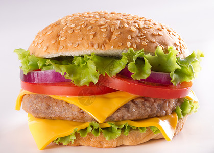 漂亮又多汁的汉堡特配 食物是一系列快餐白色种子牛肉包子沙拉芝麻小吃背景图片
