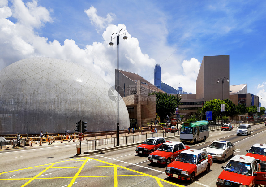 香港日蓝色摩天大楼旅游城市天空天际反射景观建筑学工作图片