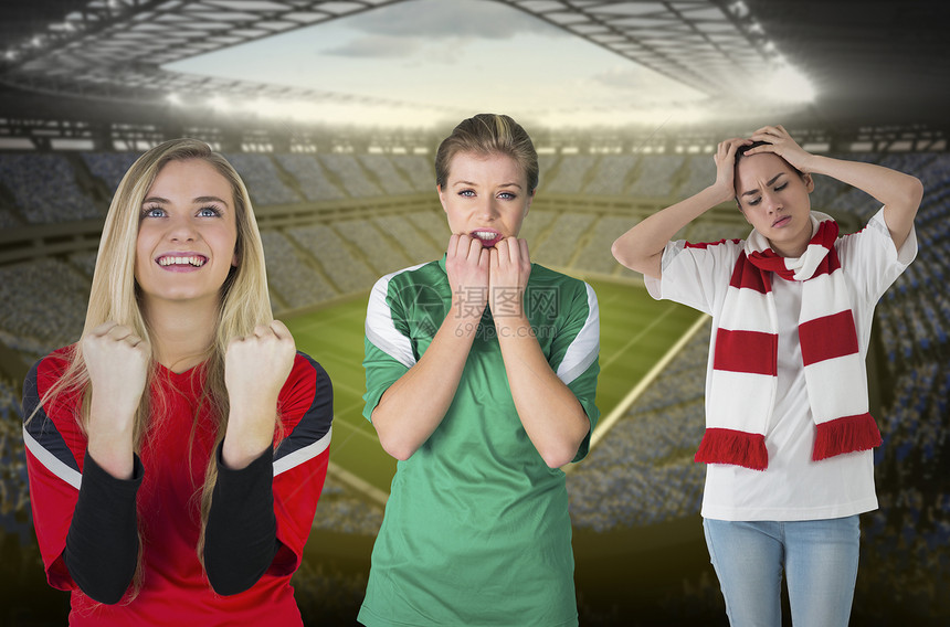 各种足球球迷人群条纹围巾运动计算机微笑神经边缘绘图支持者图片