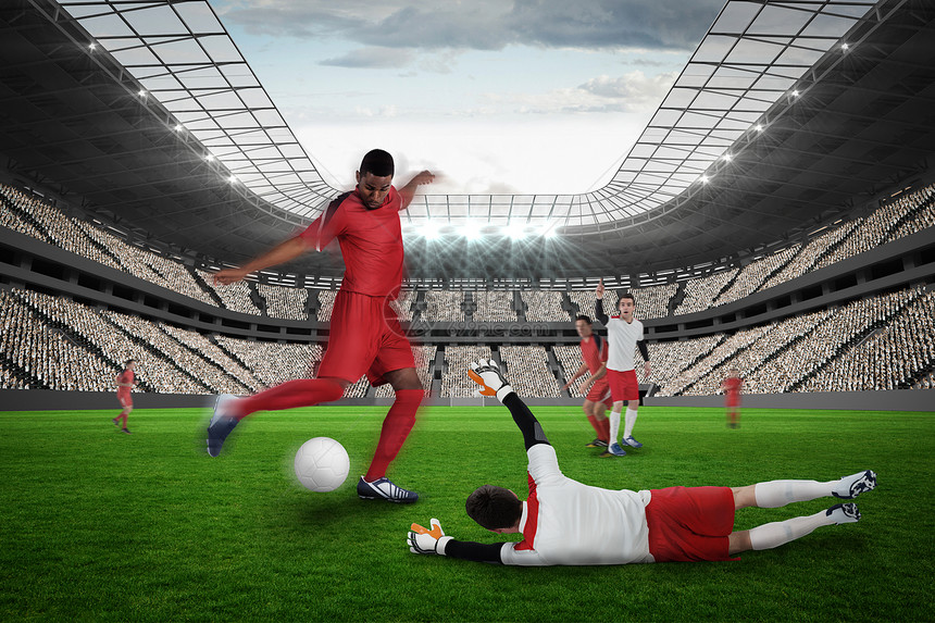 红脚踢足球运动员男性扇子齿轮运动服游戏团队体育场计算机守门员杯子图片