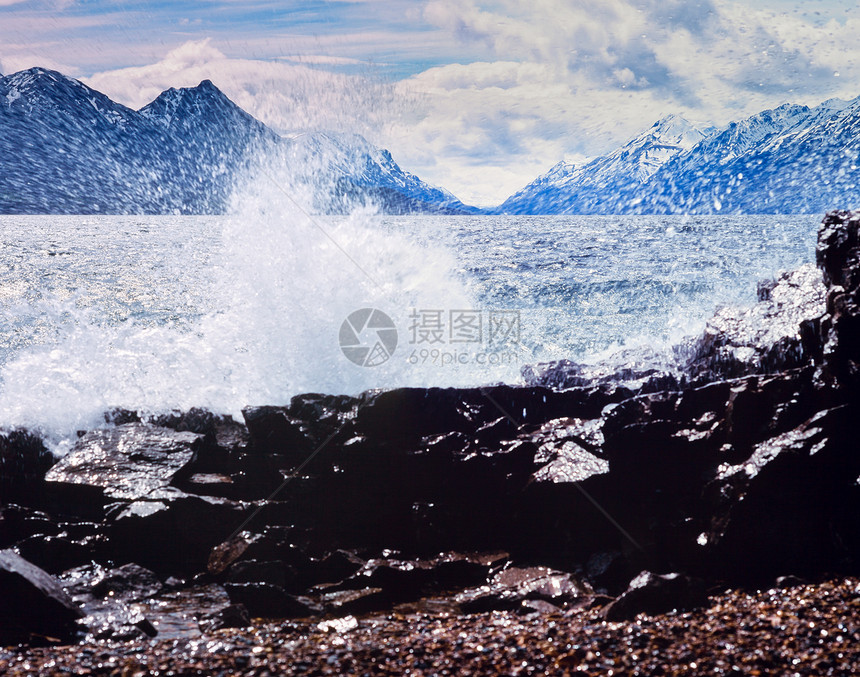 Bennett湖景色加拿大育空地区海岸冲浪图片