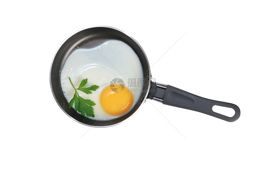炸鸡蛋餐具对象香菜烹饪盘子早餐蛋黄平底锅厨房小吃图片