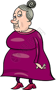 高级祖母漫画插图高祖母女性女士长老奶奶绘画背景图片