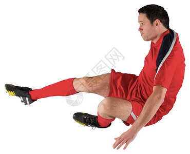 红脚踢足球运动员红色运动男性男人运动服齿轮播放器活动背景图片