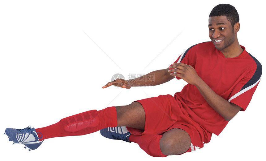红脚踢足球运动员男人黑色运动服运动播放器活动男性齿轮图片