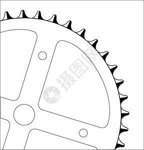 自行车吉耳车车轮插图力量齿轮驾驶牙齿链轮司机金属绘画背景图片