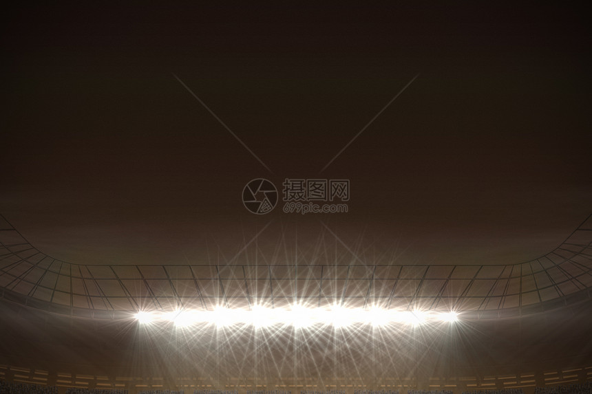 夜空下大型足球场插图计算机杯子绘图体育场数字聚光灯世界运动图片
