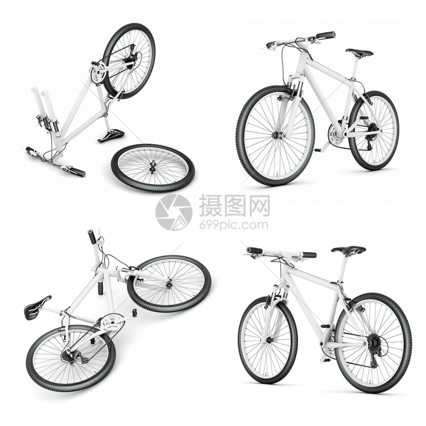 山地自行车白色黑色车轮活动骑术运动车辆齿轮运输图片