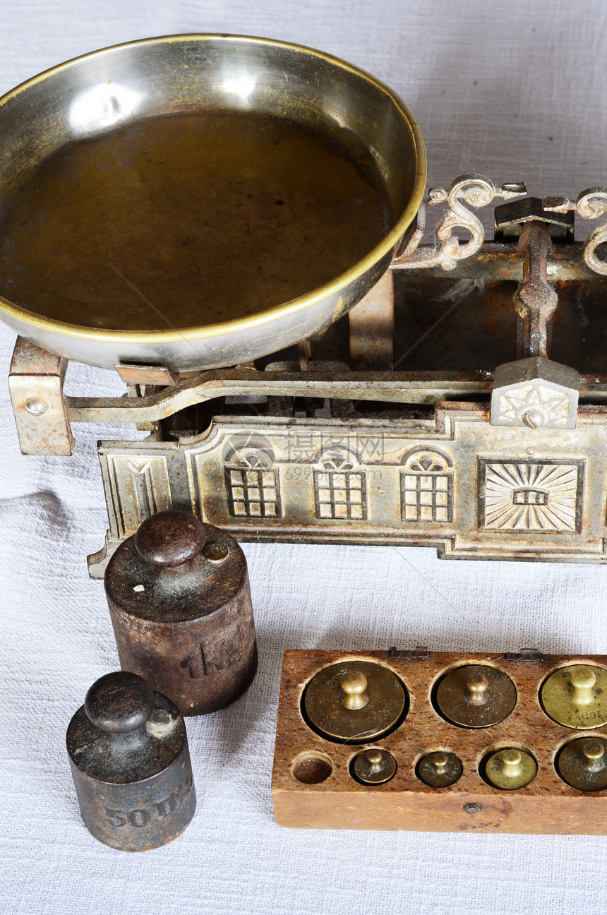 古董重量细节盒子工具装饰厨房平衡黄铜金属图片