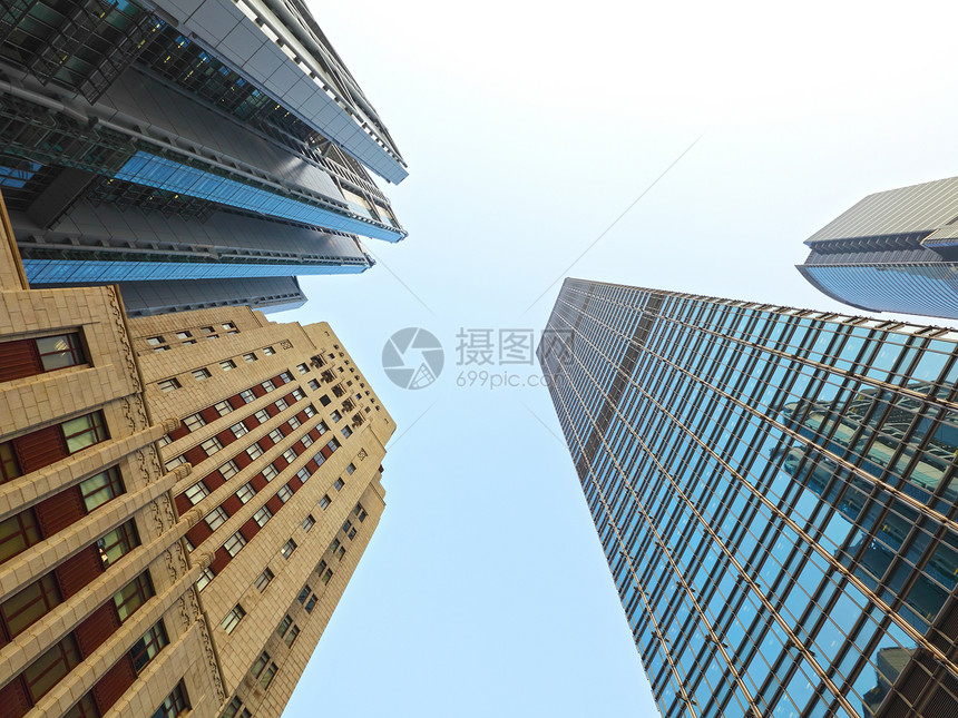 天空的天梯游客金融办公室旅游窗户银行蓝色建筑观光风景图片