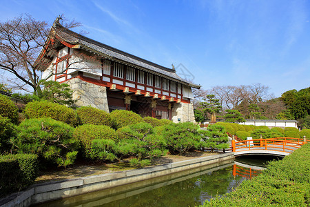 池塘里居民日本环湖日屋背景