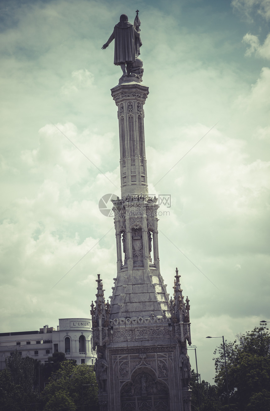 Colon纪念碑 马德里市的图象 其特点地标历史建筑学游客旅游房子交通雕像首都国家图片
