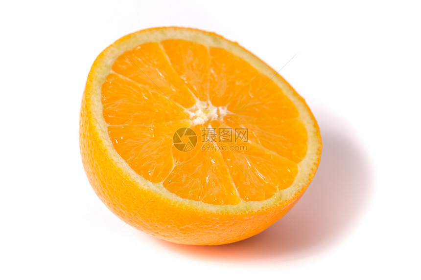 白色背景上孤立的橙色食物工作室宏观橙子水果饮食果汁圆形黄色活力图片