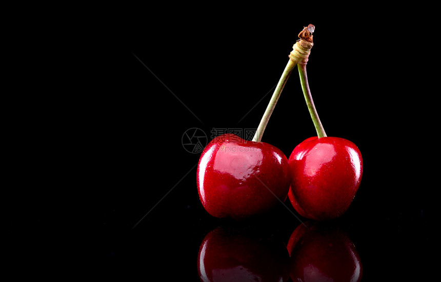 液樱桃养分甜点红色福利营养肉质黑色水果素食甜食图片