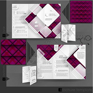 商业宣传手册模板设计紫色推介会运动文件夹织物正方形广告活力打印条纹背景图片