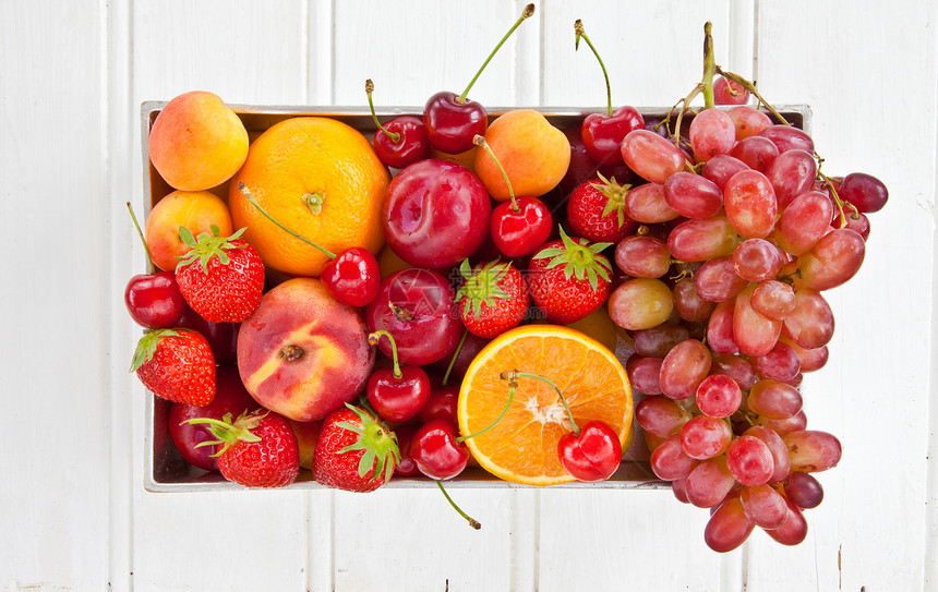 丰富多彩的新鲜果实果味生产桃子水平营养食物李子蔬菜水果油桃图片