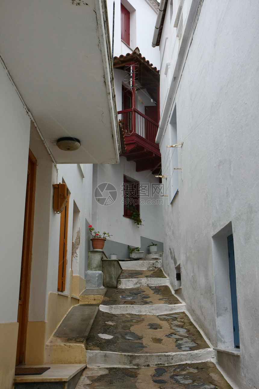 古建筑旅行楼梯房屋旅游文化沉降历史白色蓝色梯田图片