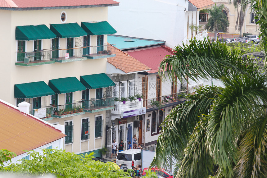 巴拿马城 巴拿马 — 5 月 25 日 许多游客的鸟瞰图图片