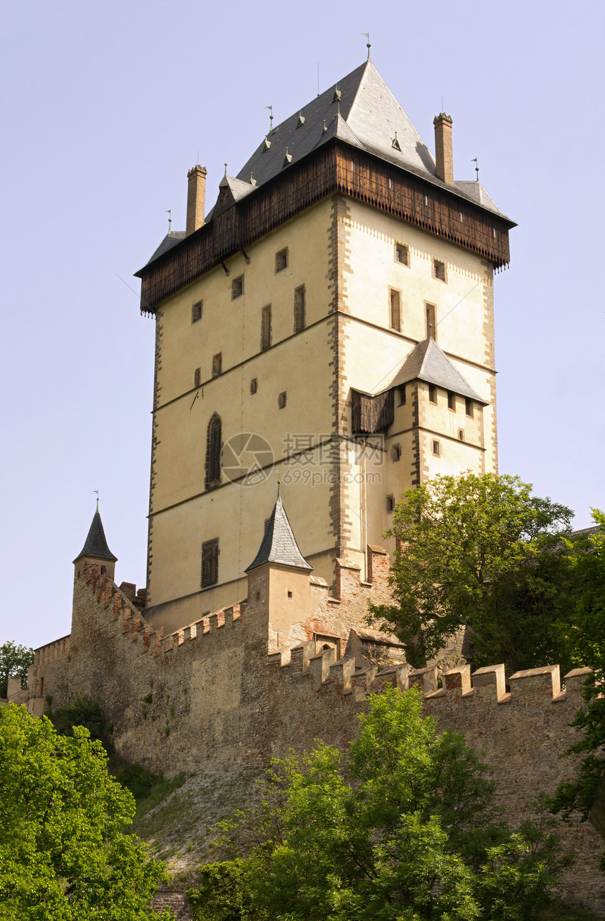 大塔  卡尔斯蒂安城堡历史景点据点旅行尖塔尖顶旅游历史性石头堡垒图片