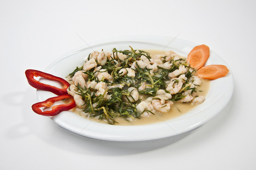 虾贝类香菜盘子食物白色物体设备玻璃美食家甲壳图片