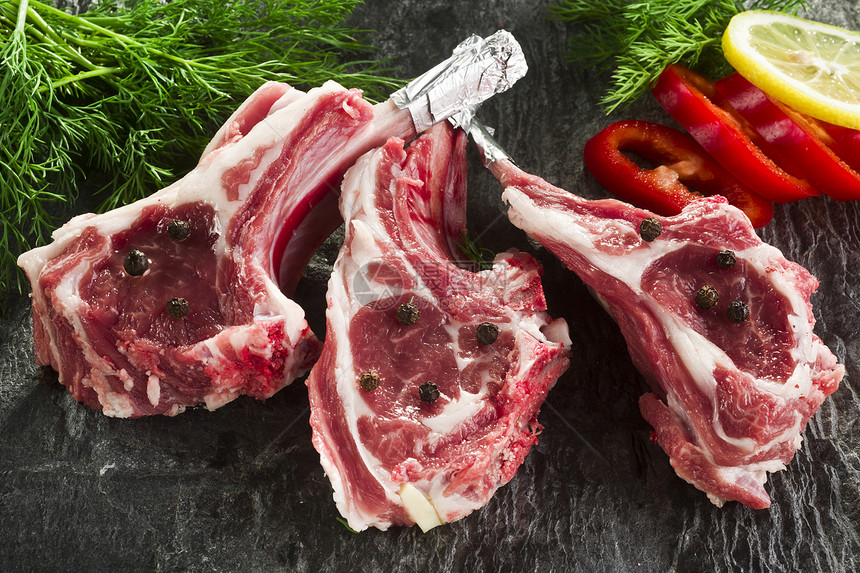 肉羊排猪排羊腿饮食白色肉块炖肉猪肉香肠红色图片