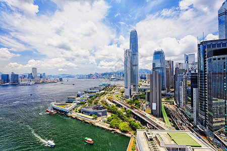 九龙伍须海香港中央海洋港口运输旅游建筑血管长廊地标中心桅杆背景