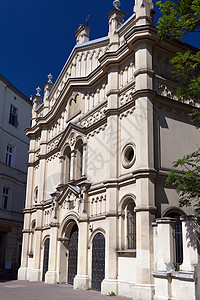 克拉森齐默在米奥多瓦街的poland地区被驱赶石头星星信仰教会建筑学建筑宗教文化上帝会堂背景