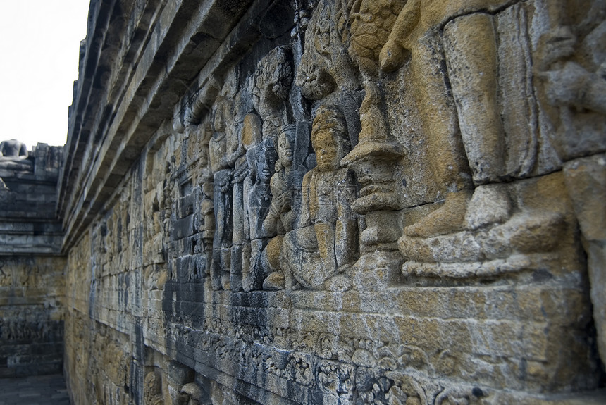 波罗布杜尔佛教徒瑜珈人心火环佛塔独奏旅行冒险背包旅游图片