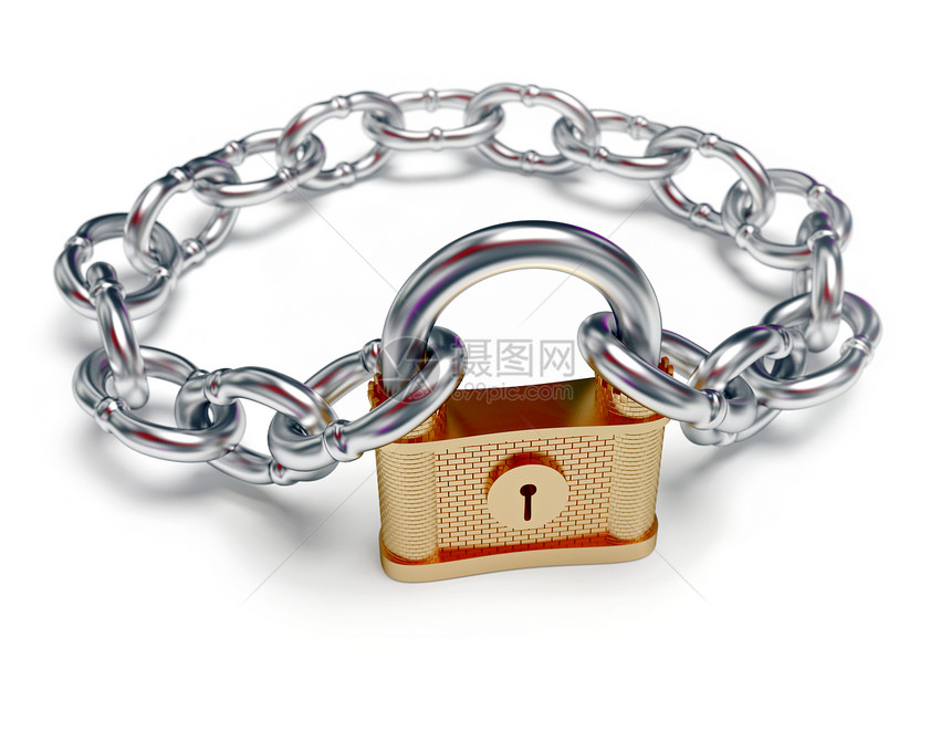 锁板和链力量钥匙金属白色安全警卫黄铜合金图片