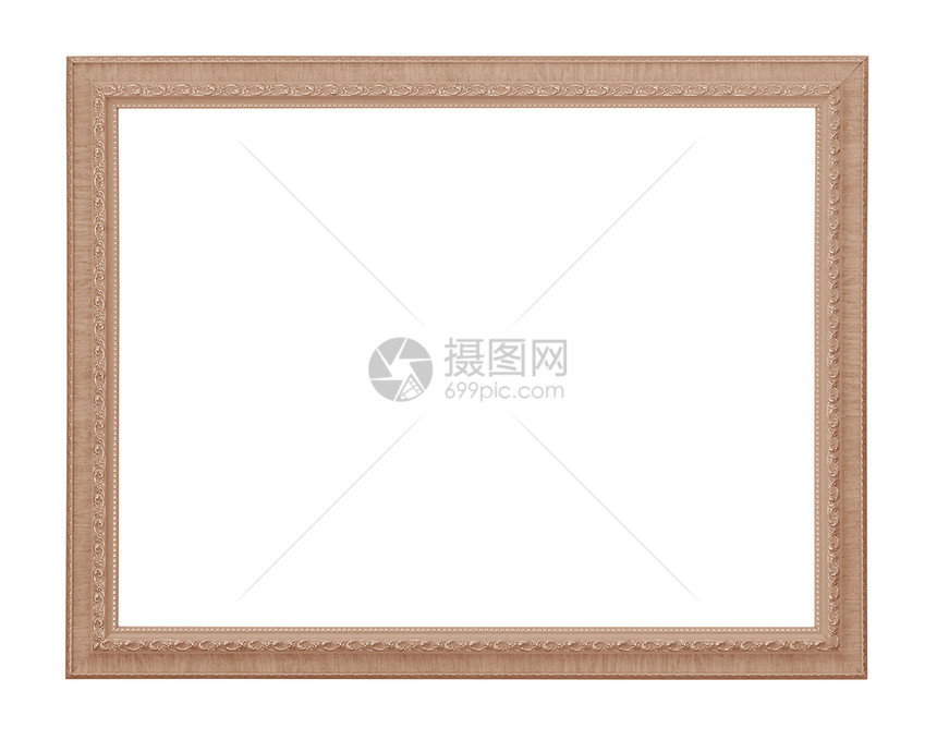 白色上孤立的木边框家具木头艺术图片