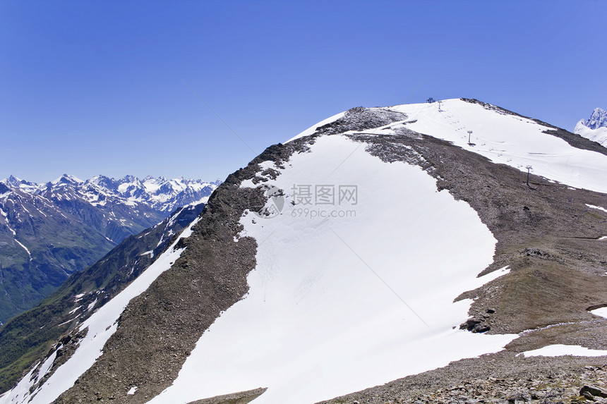 俄罗斯高加索山脉 俄国的高加索山脉悬崖爬坡高度季节荒野风景冰川图片