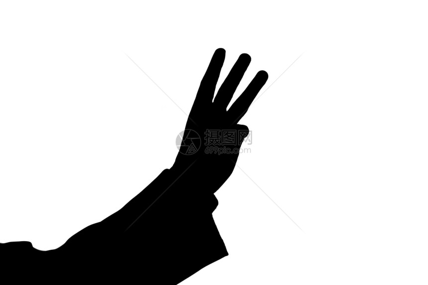 男人的手举着三个黑色手指帐户插图电路白色数字图片