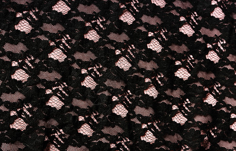 带织物材料缝纫黑色粉色奢华花边背景图片