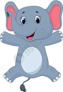大象可爱便利贴大象快乐卡通设计图片