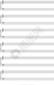 空白A4音乐音符木板插图学校白色笔记高音教育床单文档条纹背景图片